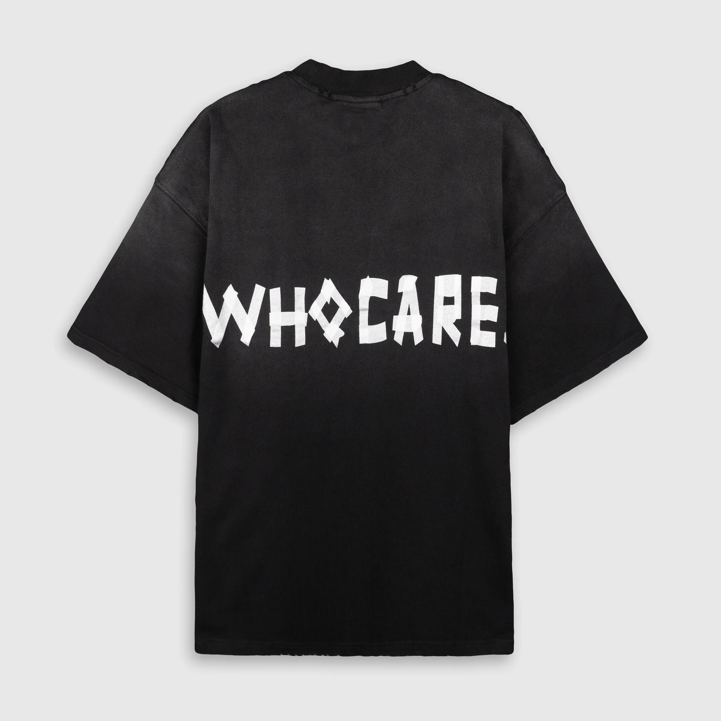 WHOCARES TAPE LOGO V2 TEE BLACK