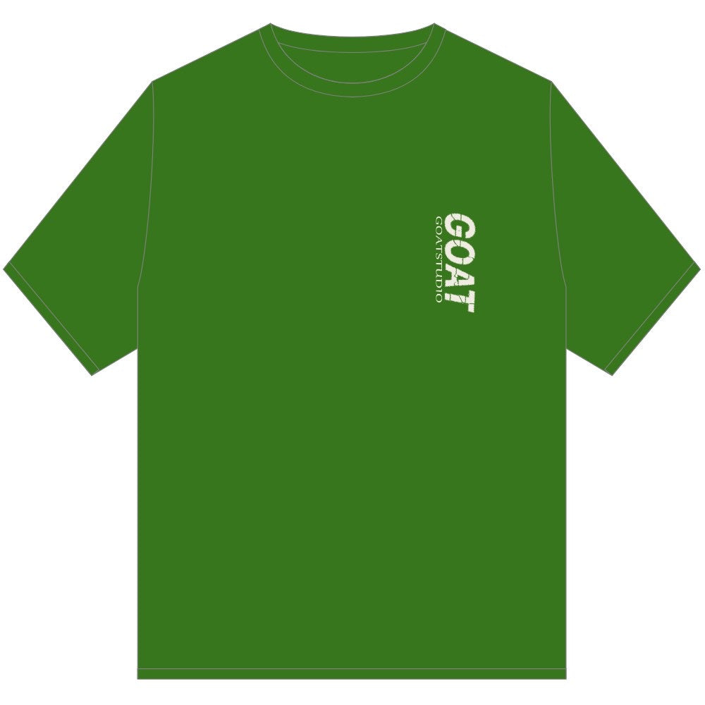 GOAT STITCHED FONT T SHIRT GREEN