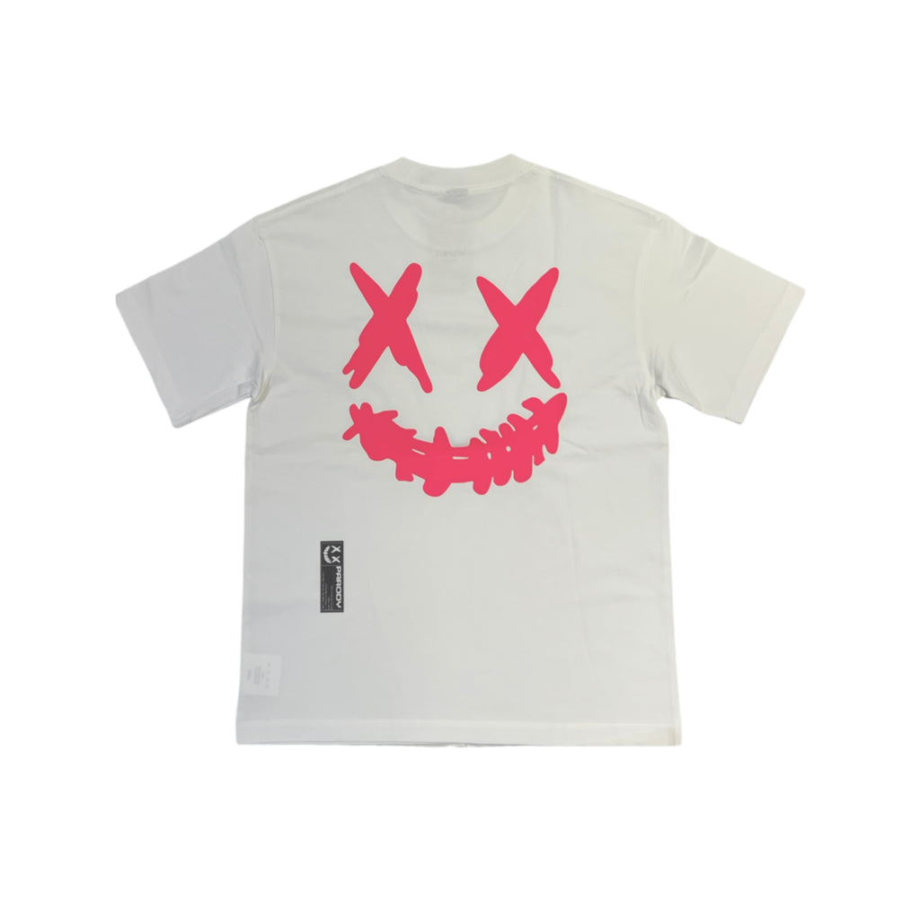 PARODY 3D SMILEY FACE DESIGN 072 WHITE T SHIRT