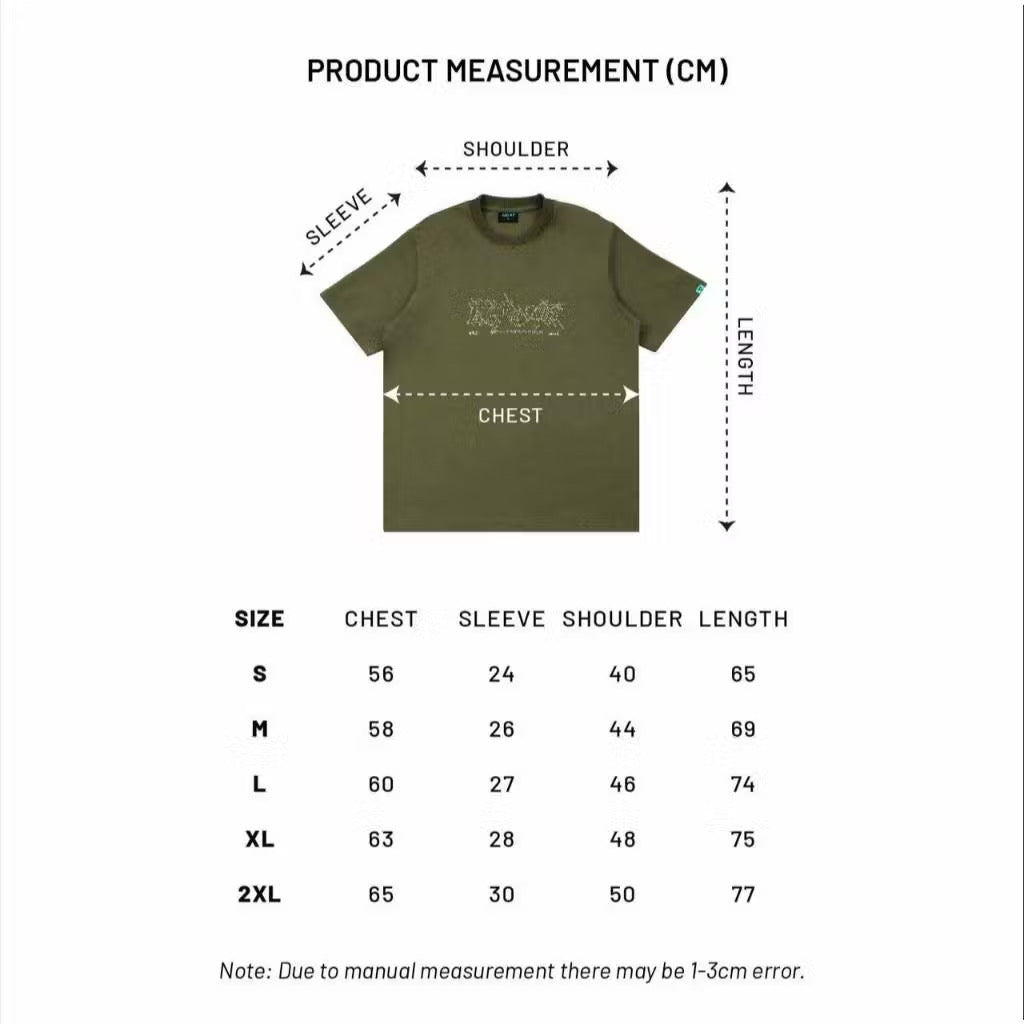 EGLAF THORNSCRIPT TEE OLIVE GREEN
