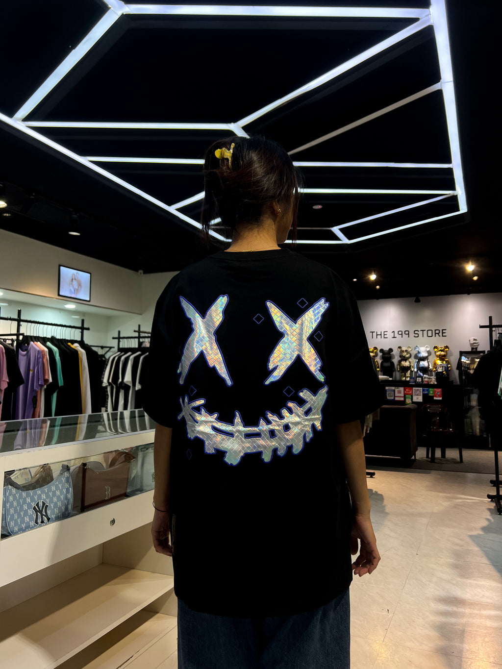 RICKYISCLOWN LASER CHROME ARMOR SCALING TEE BLACK