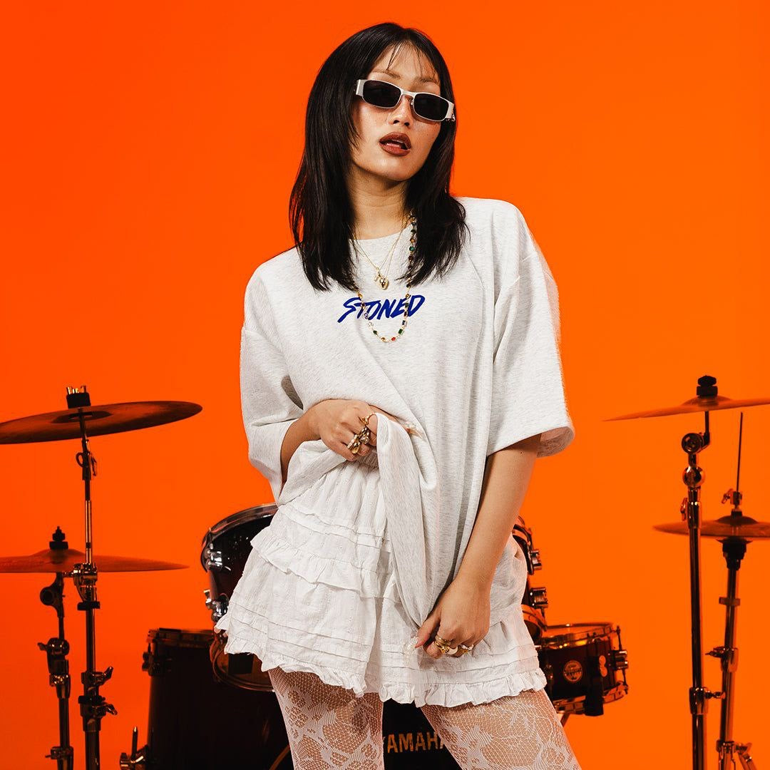 Stoned & Co Milestoned : Hexagon Tee Grey