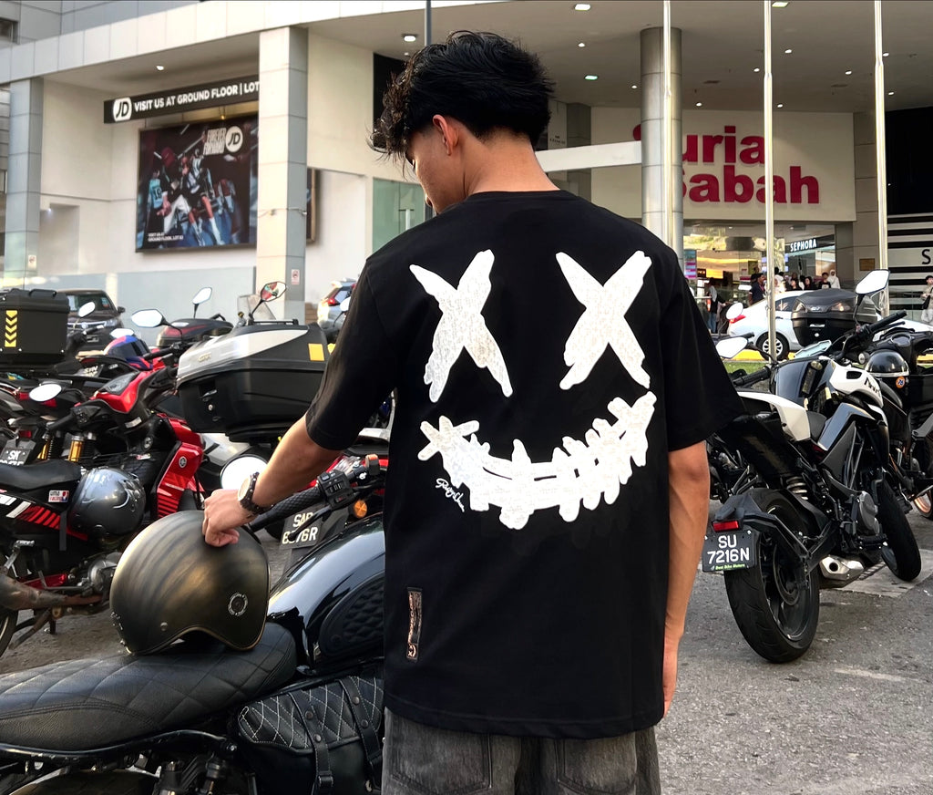 RICKYISCLOWN LACE CLOWN BLACK TEE