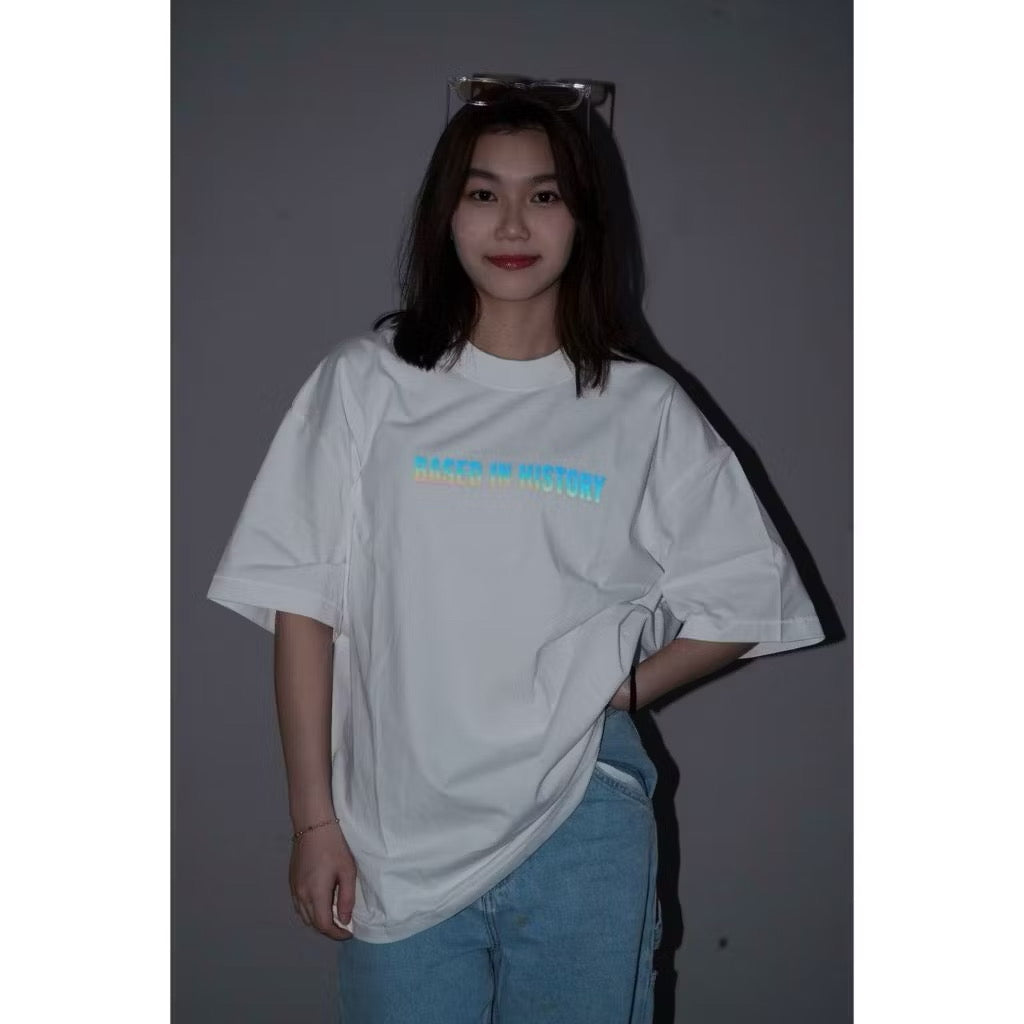 GOAT BOLD HOLO REFLECTIVE WHITE T SHIRT