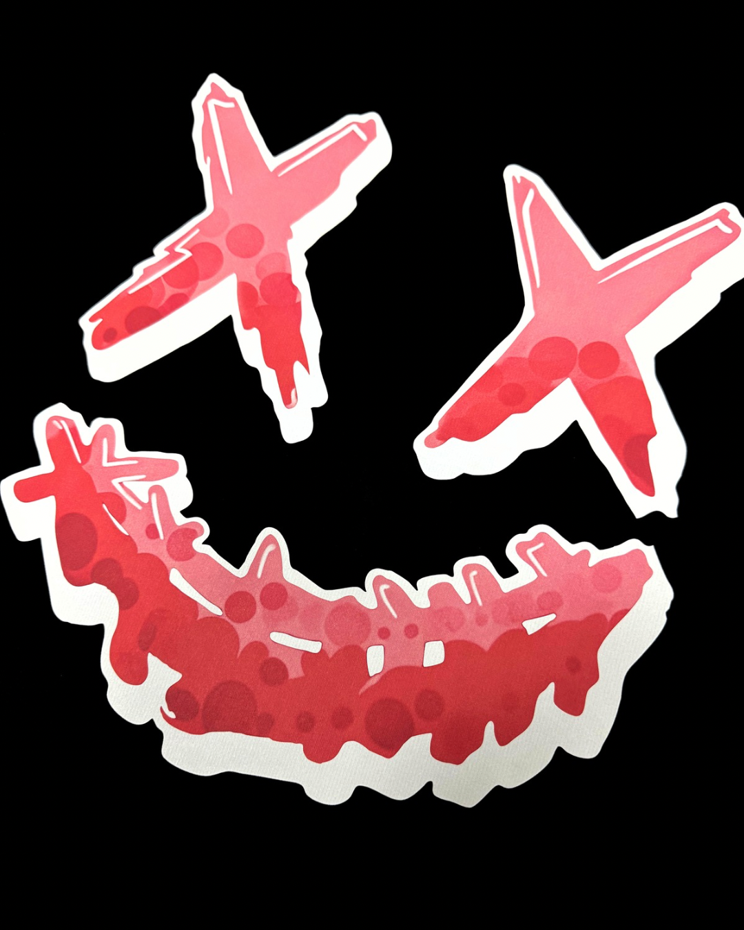 PARODY SMILEY FACE DESIGN 038 BLACK T SHIRT