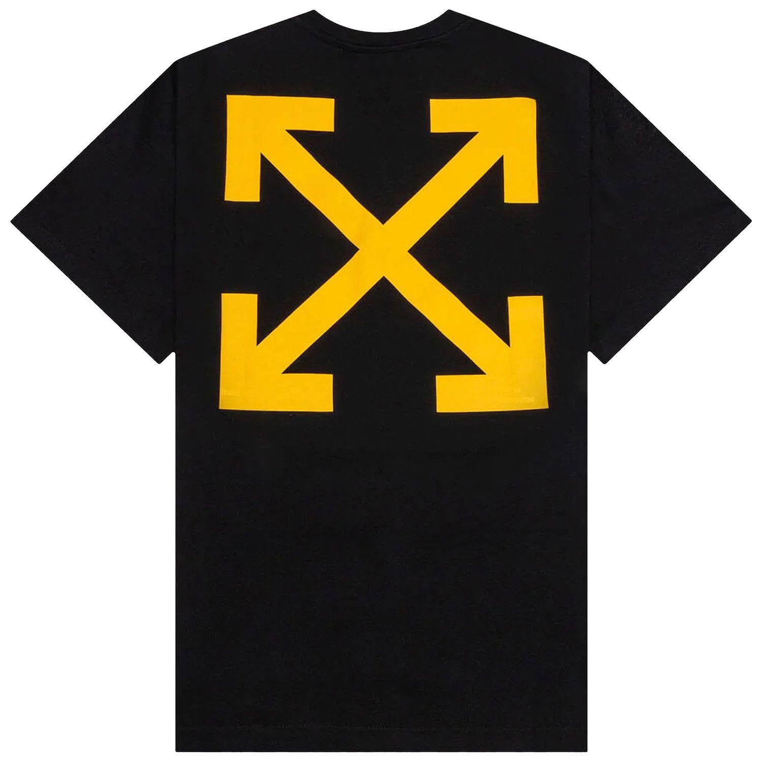 Off-White Caravaggio-print T-shirt Yellow Tape Frame Black