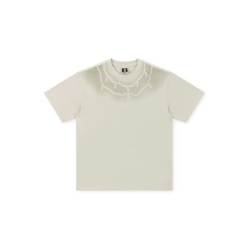 BONELESS CHAINS PRINTED CREAM WHITE TEE