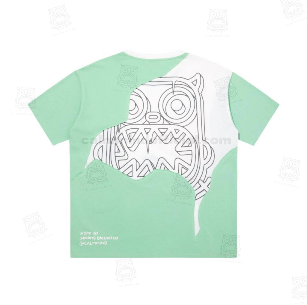 Calmmind Puzzle Monster T-shirt Green | White
