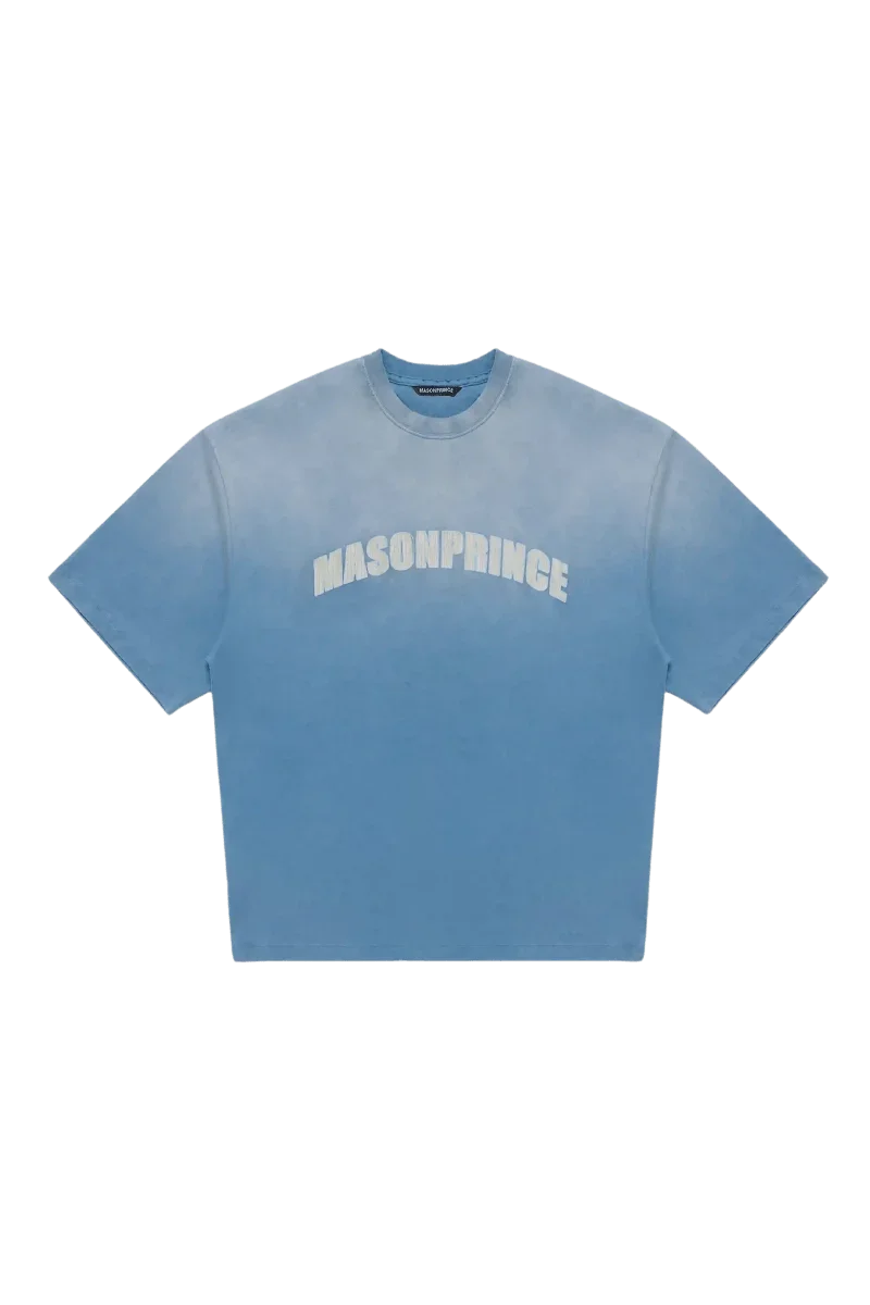 MASONPRINCE CURVED LOGO BLUE TEE