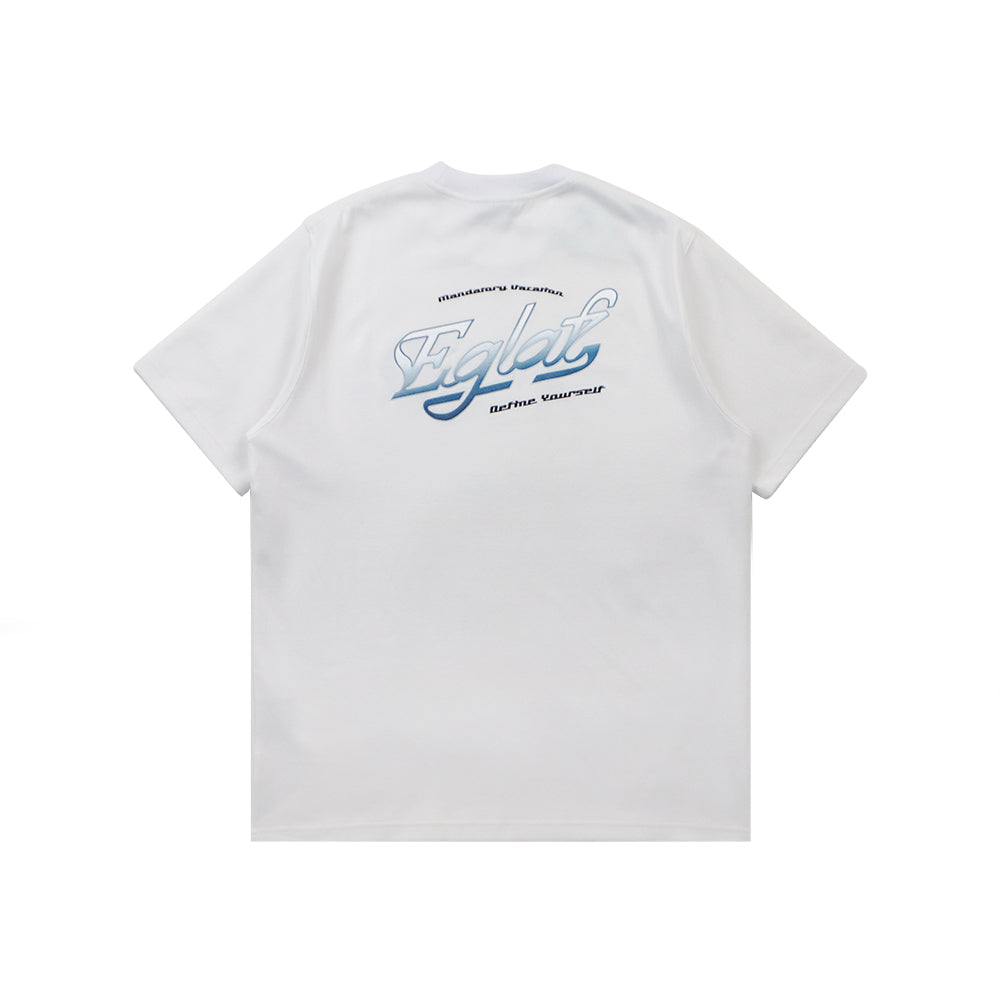 EGLAF MV GRADIENT LOGO TEE WHITE