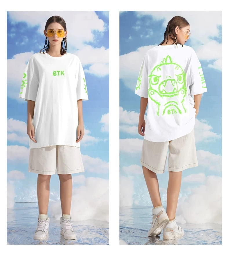 BTK GREEN LOGO TEE WHITE