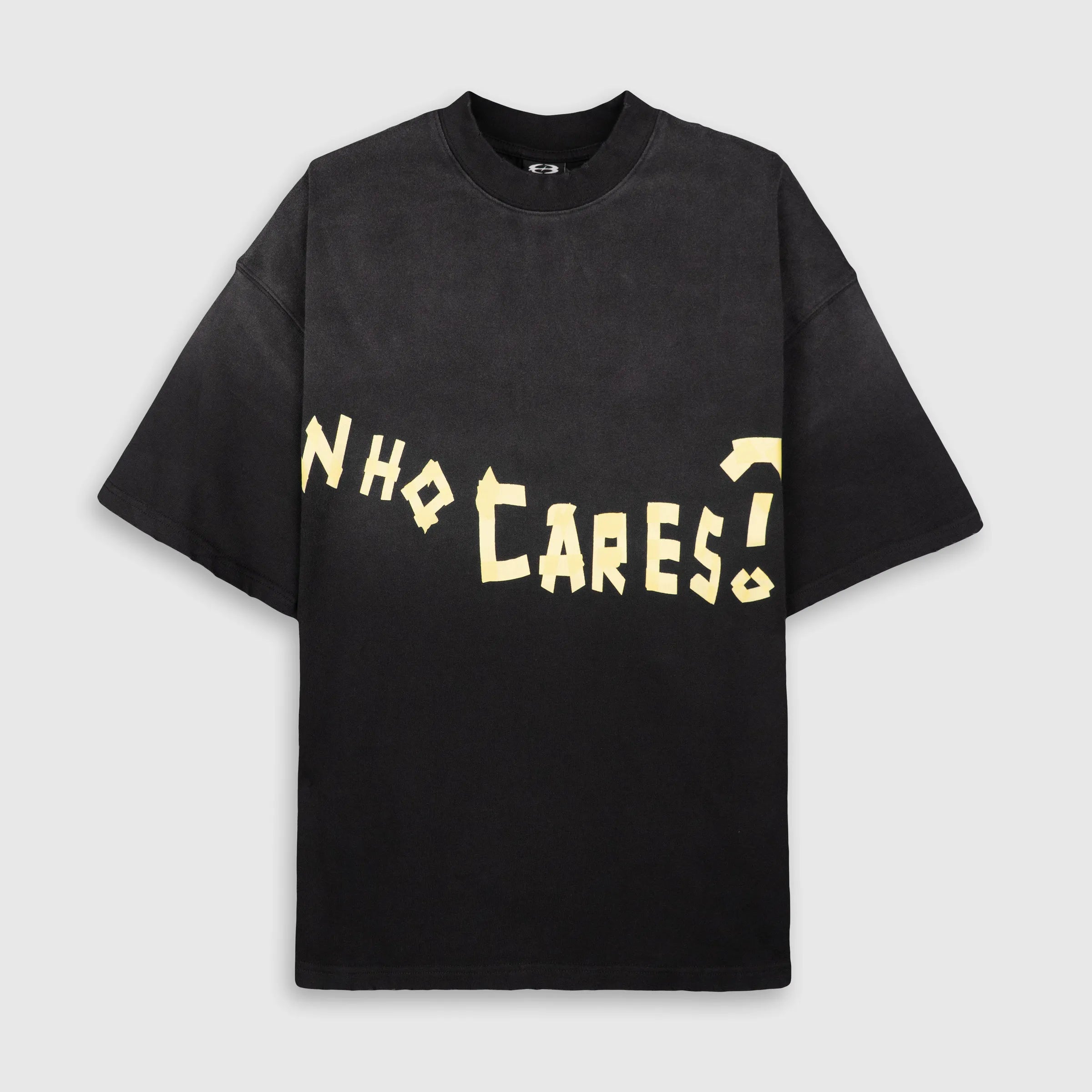 WHOCARES TAPE LOGO V2 TEE BLACK