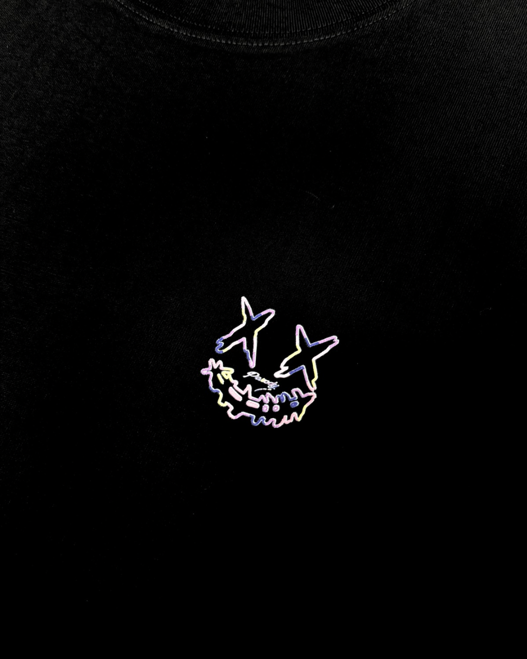 PARODY SMILEY FACE DESIGN 049 BLACK T SHIRT