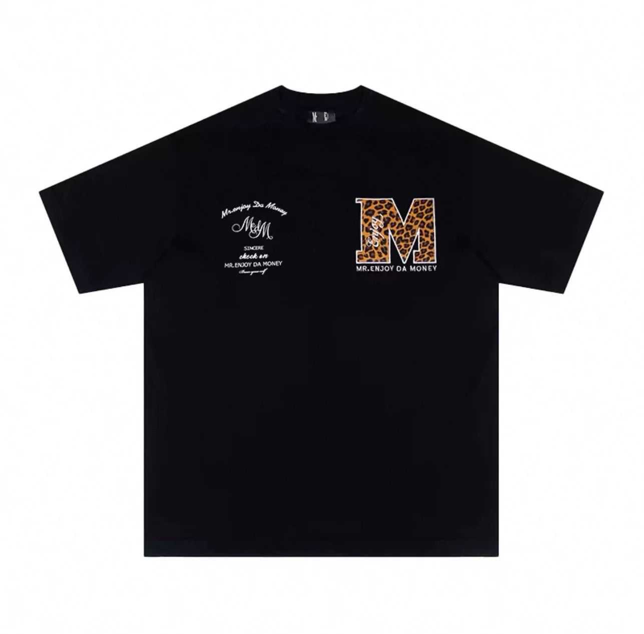 MEDM LEOPARD SKIN BLACK TEE