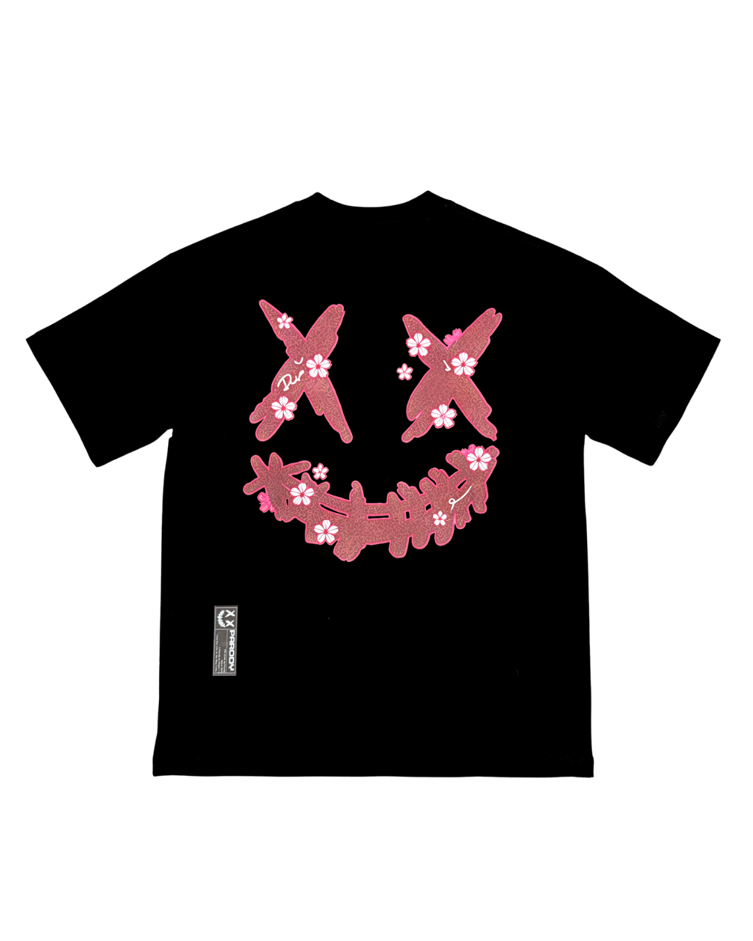 PARODY SMILEY FACE DESIGN 046 BLACK T SHIRT