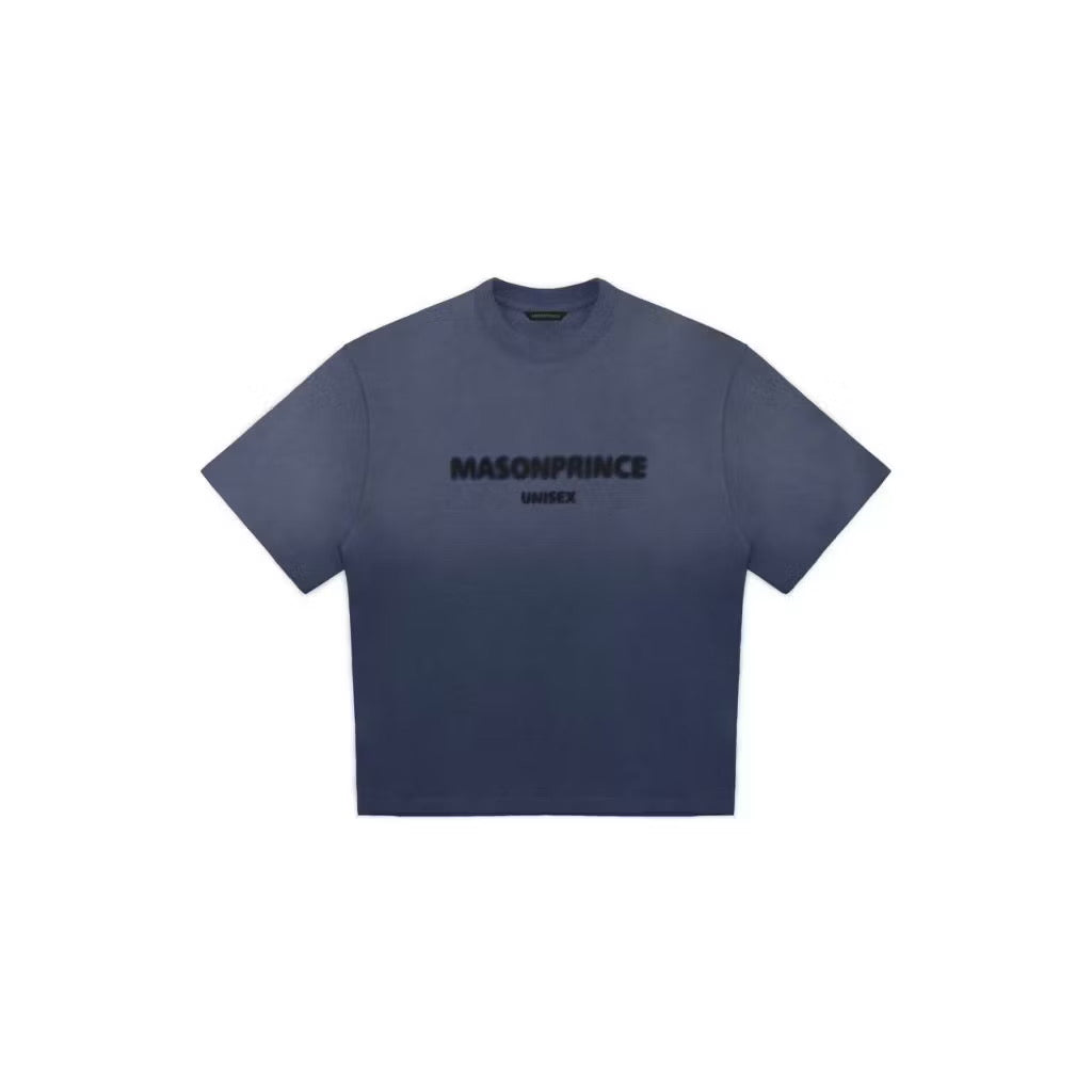 MASONPRINCE BASIC UNISEX FRONT LOGO NAVY WASHED TEE