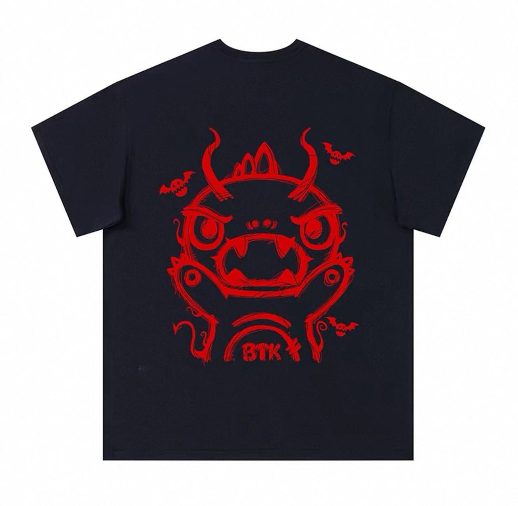 BTK RED LOGO TEE BLACK