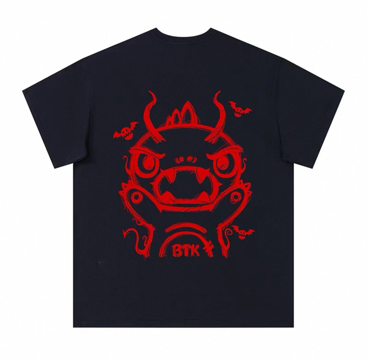BTK RED LOGO TEE BLACK