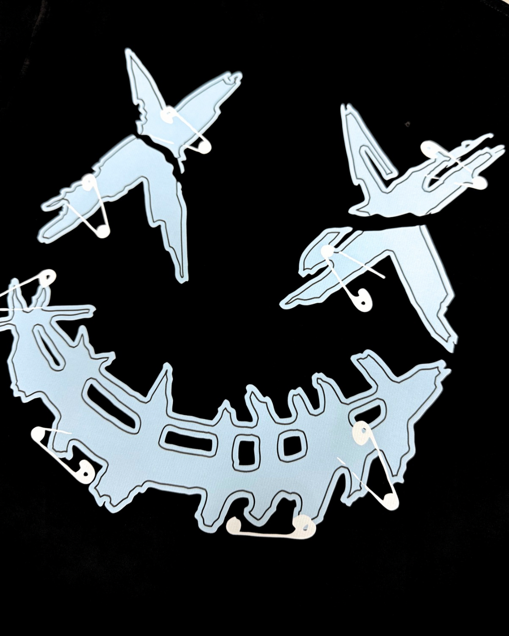 PARODY SMILEY FACE DESIGN 050 BLACK T SHIRT