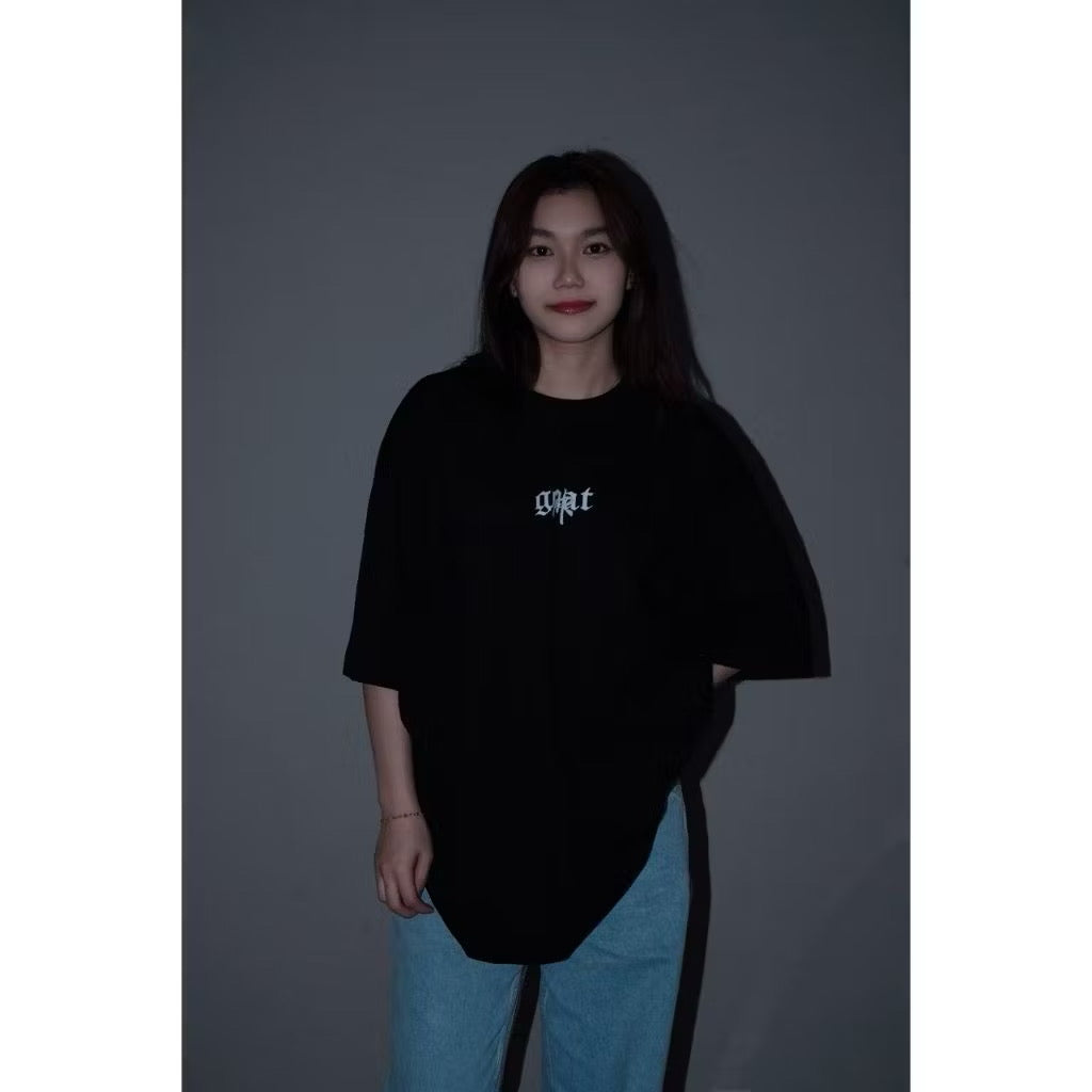 GOAT SHADOW SCRIPT BLACK T SHIRT