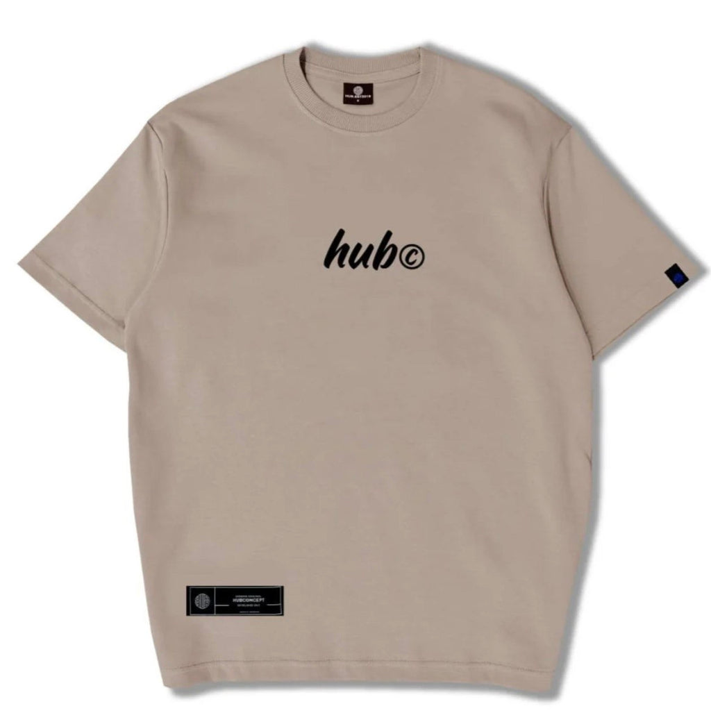 HUB 230GSM BASIC EMBROIDERY TEE BROWN