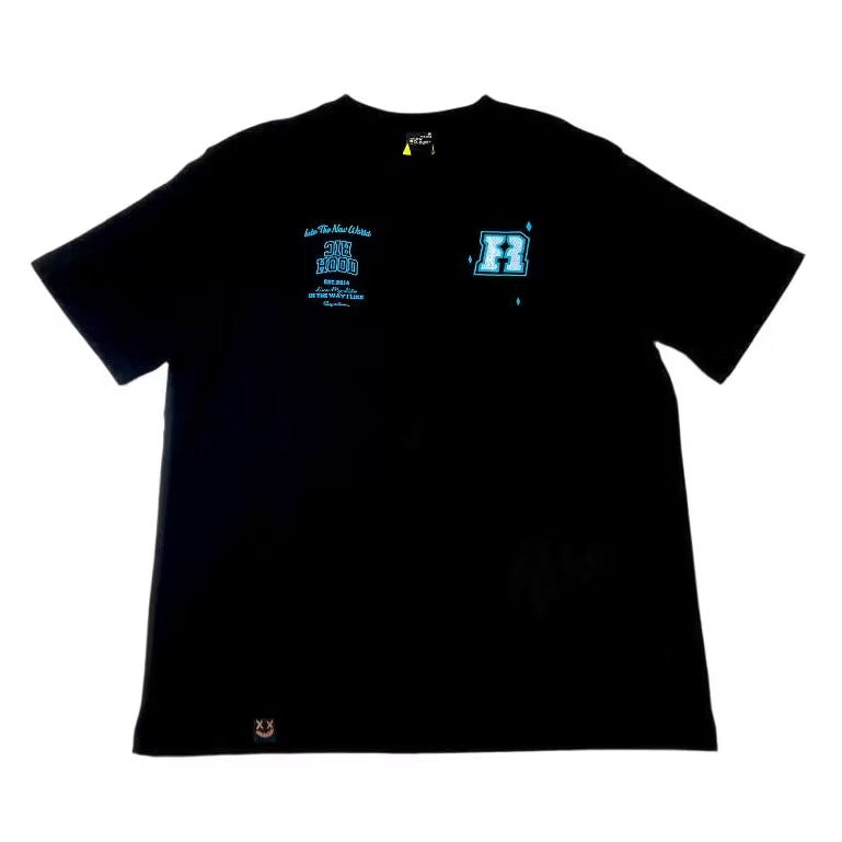 RICKYISCLOWN GREEN SCALING BLACK TEE