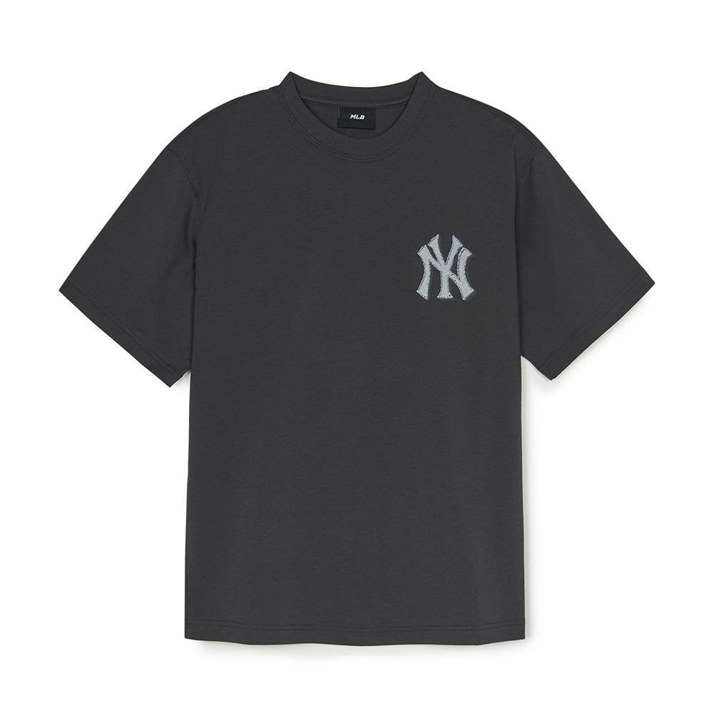 MLB NY Yankees Denimlike Monotive Oversized T-Shirt Grey