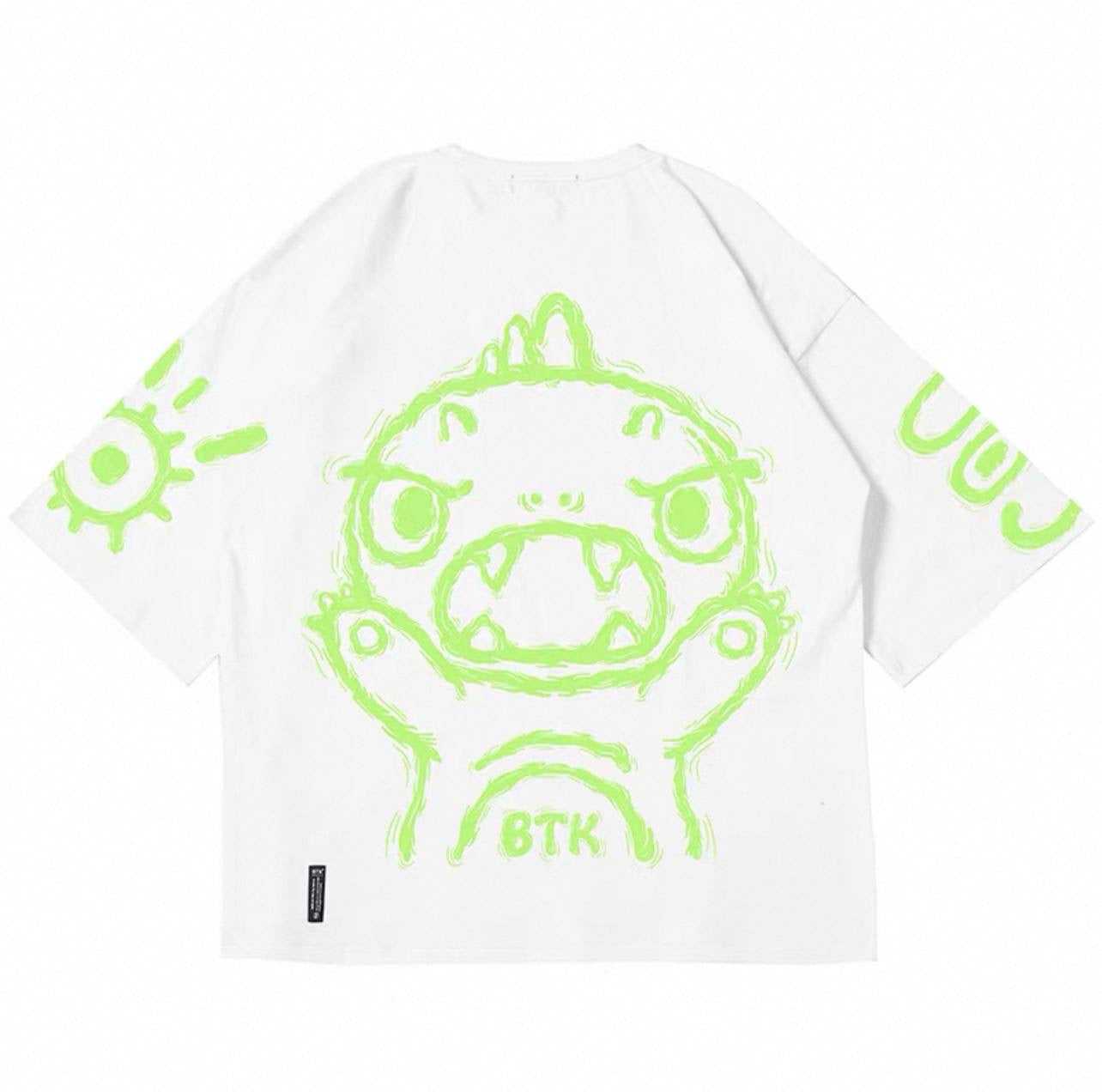 BTK GREEN LOGO TEE WHITE