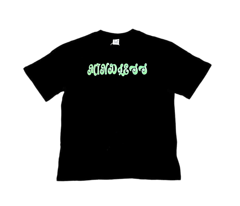 MINDLESS NEON GREEN TEE BLACK