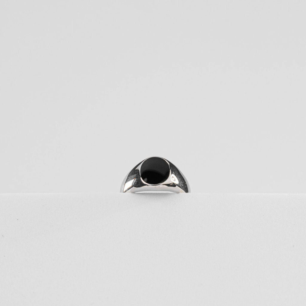 Onyx Stone Ring (Silver)