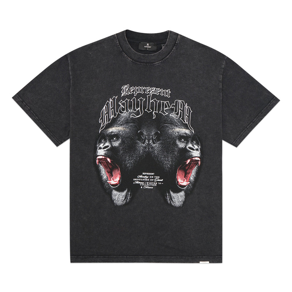 REPRESENT BLACK MAYHEM GORILLA TEE