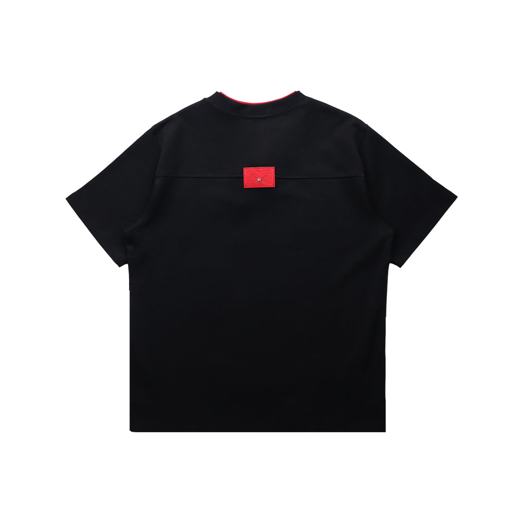 EGLAF CHEST EMBROIDERY TEE BLACK