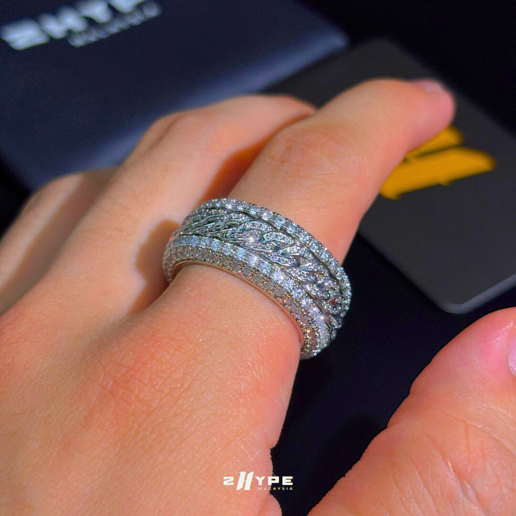 Iced Spinning Cuban Ring