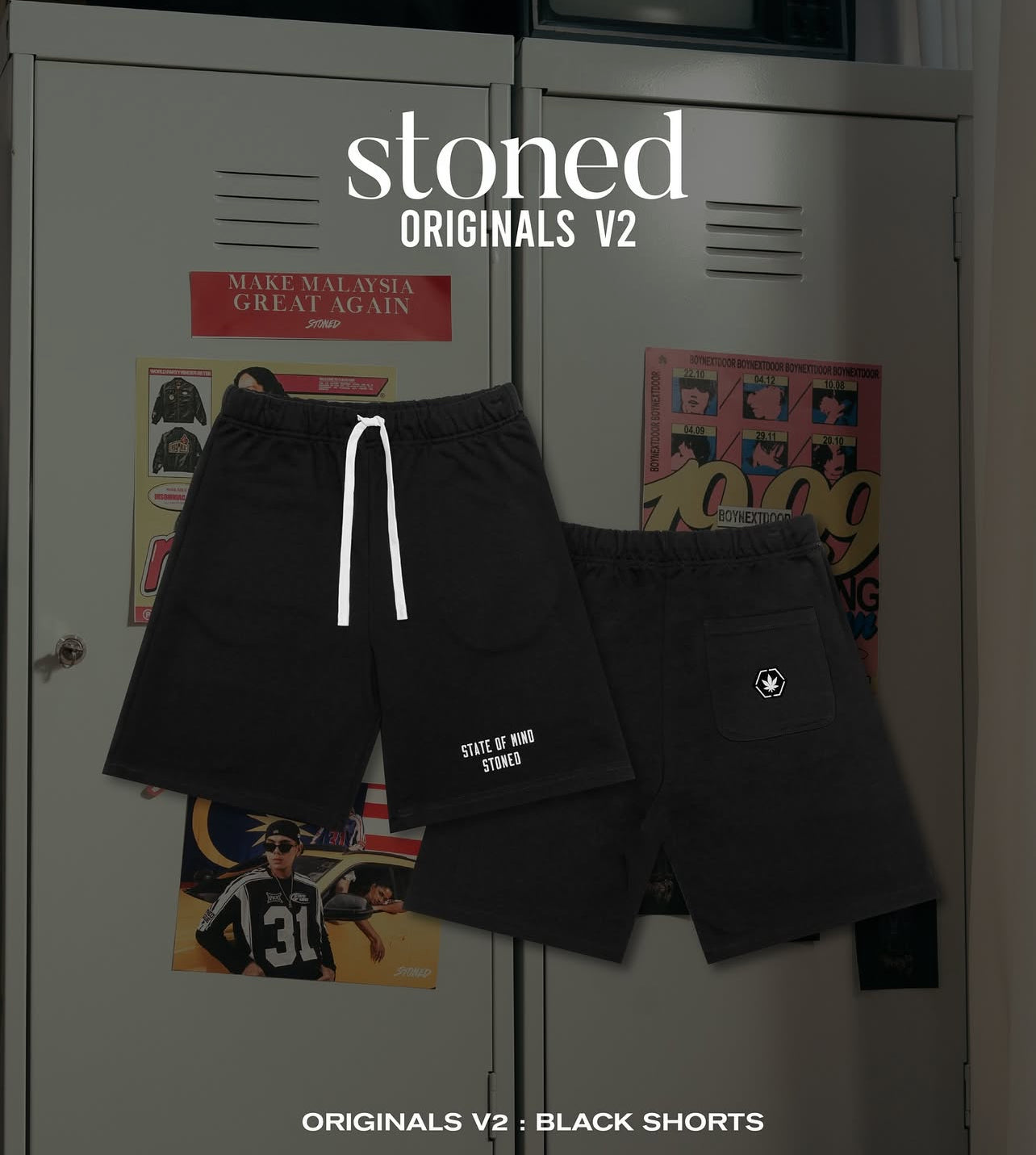 Stoned & Co Originals V2 : Black Shorts