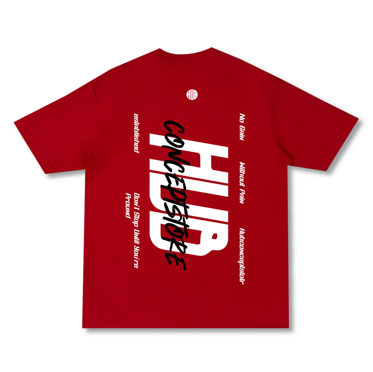 HUBCO MOTION SCRIPT TEE RED