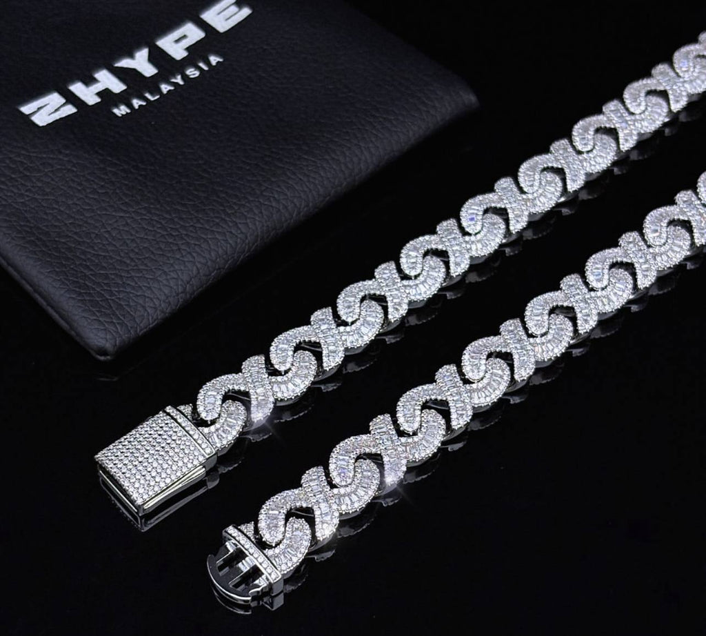 Iced Infinity Baguette Chain 12mm