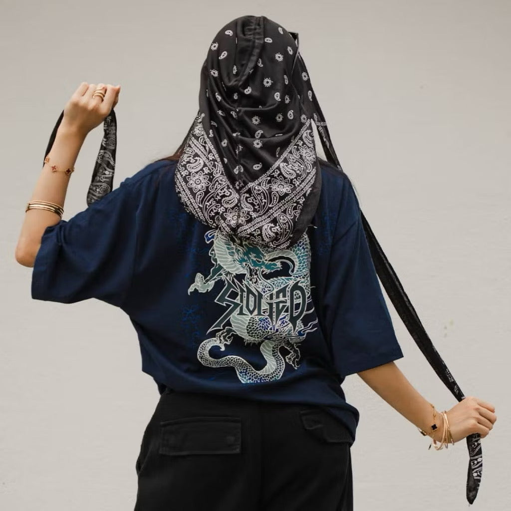 STONED BLESSED25: GENETIC NAGA TEE NAVY