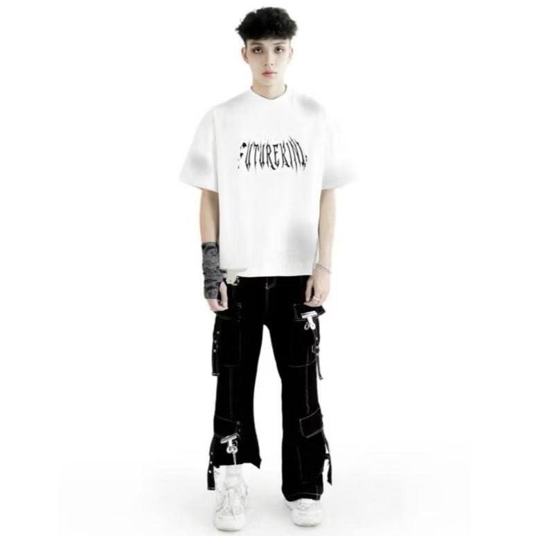 FUTUREKIND UTOPIA SAND PANELED LOGO TEE WHITE