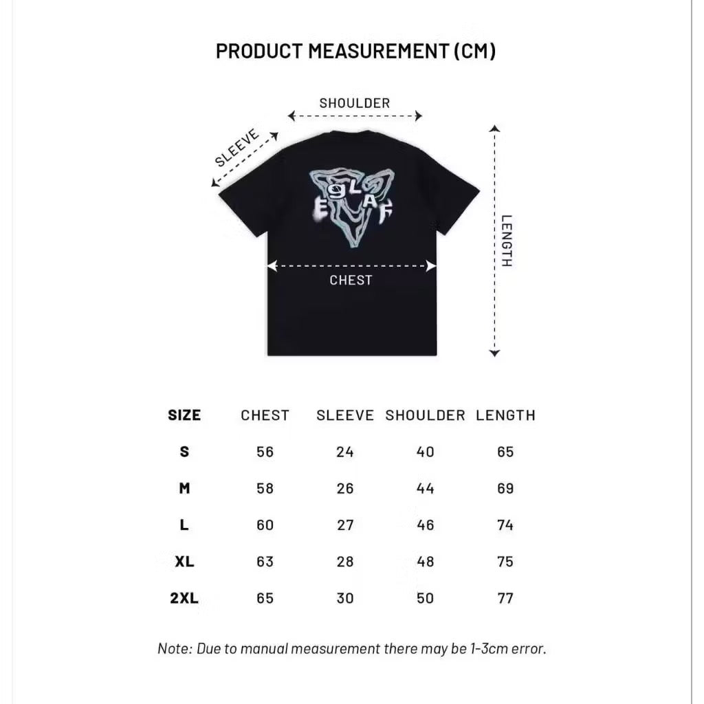 EGLAF FLAMES BURN EMBROIDERY TEE BLACK