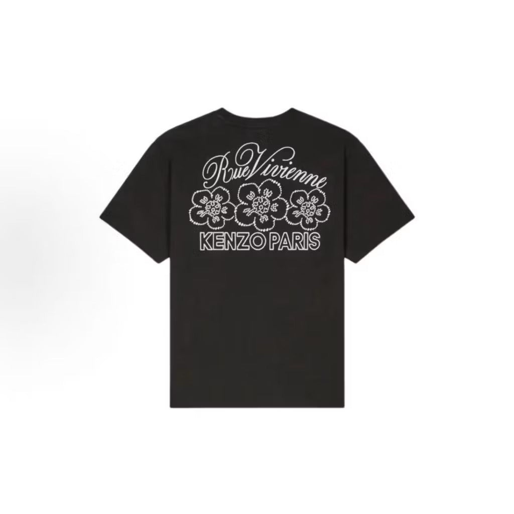 KENZO EMBOSS RUE VIVIENNE BLACK T SHIRT (OS) OVERSIZED