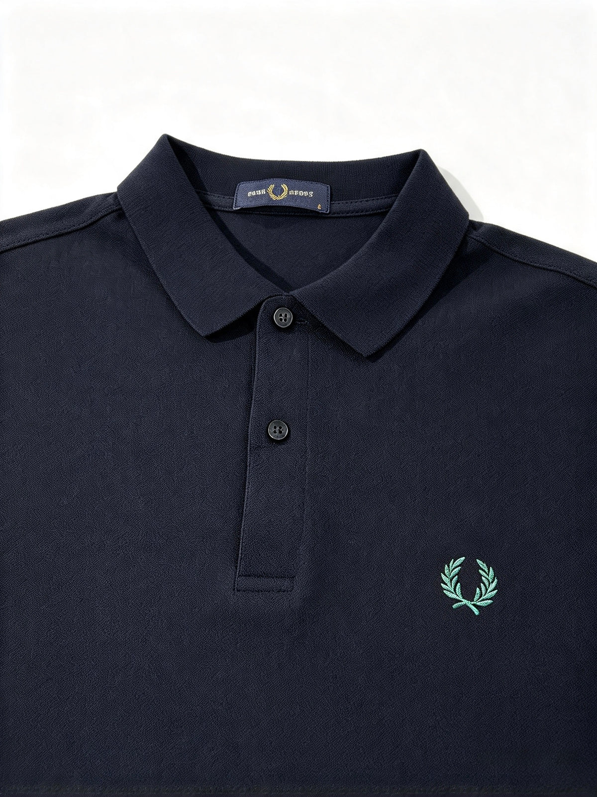FRED PERRY (classic logo polo shirt) (navy tee blue logo)