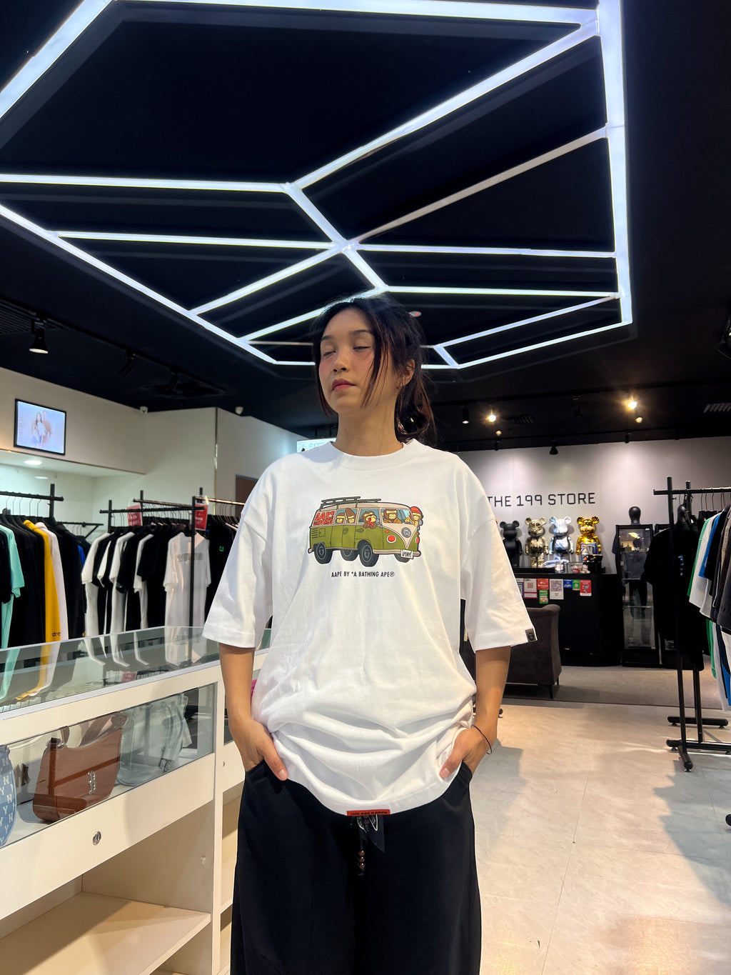 BAPE AAPE CAMPING TEE WHITE