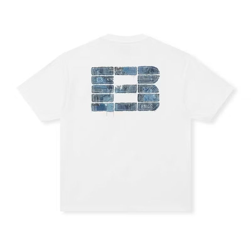 BONELESS JEANS EMBROIDERED TEE WHITE