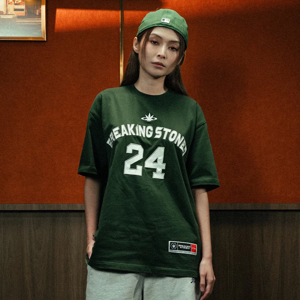 STONED&CO : COLLEGE OVERSIZED TEE GREEN