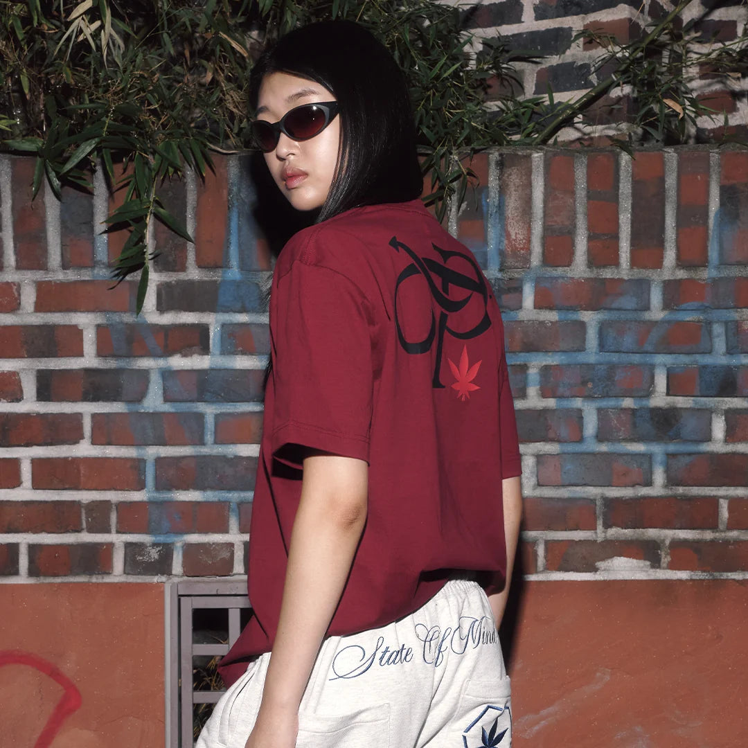 Stoned x OTP : P Logo tee Maroon