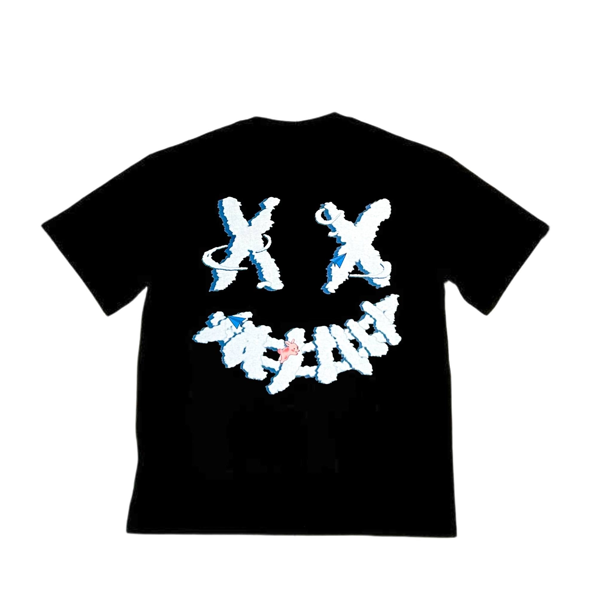 PARODY SMILEY FACE DESIGN 001 BLACK T SHIRT