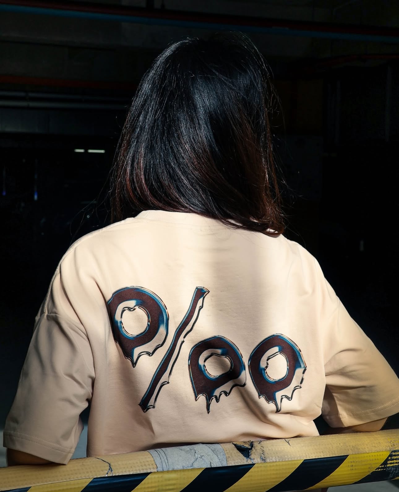 HARSH % LOGO CREAM TEE