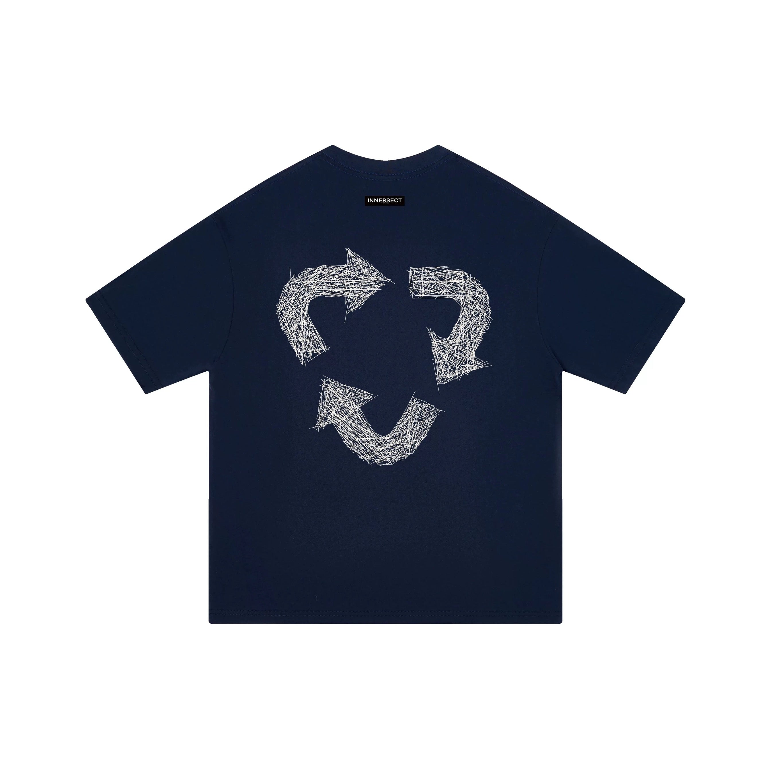 INNERSECT TRIANGLE WHITE LOGO NAVY T SHIRT