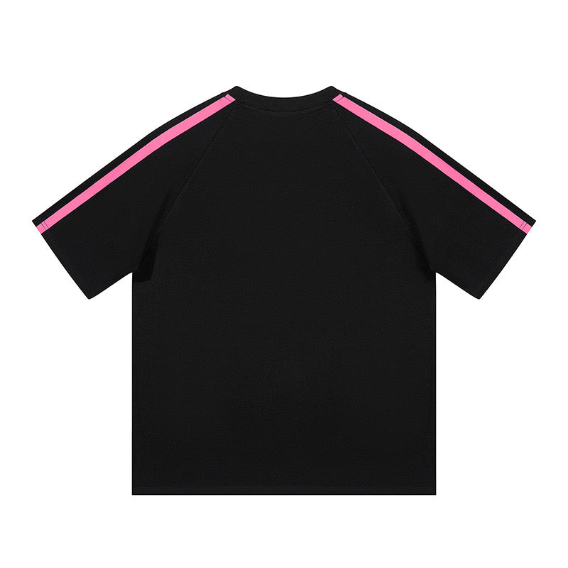 THREE LINEAR BLACK T SHIRT (PRE-ORDER)