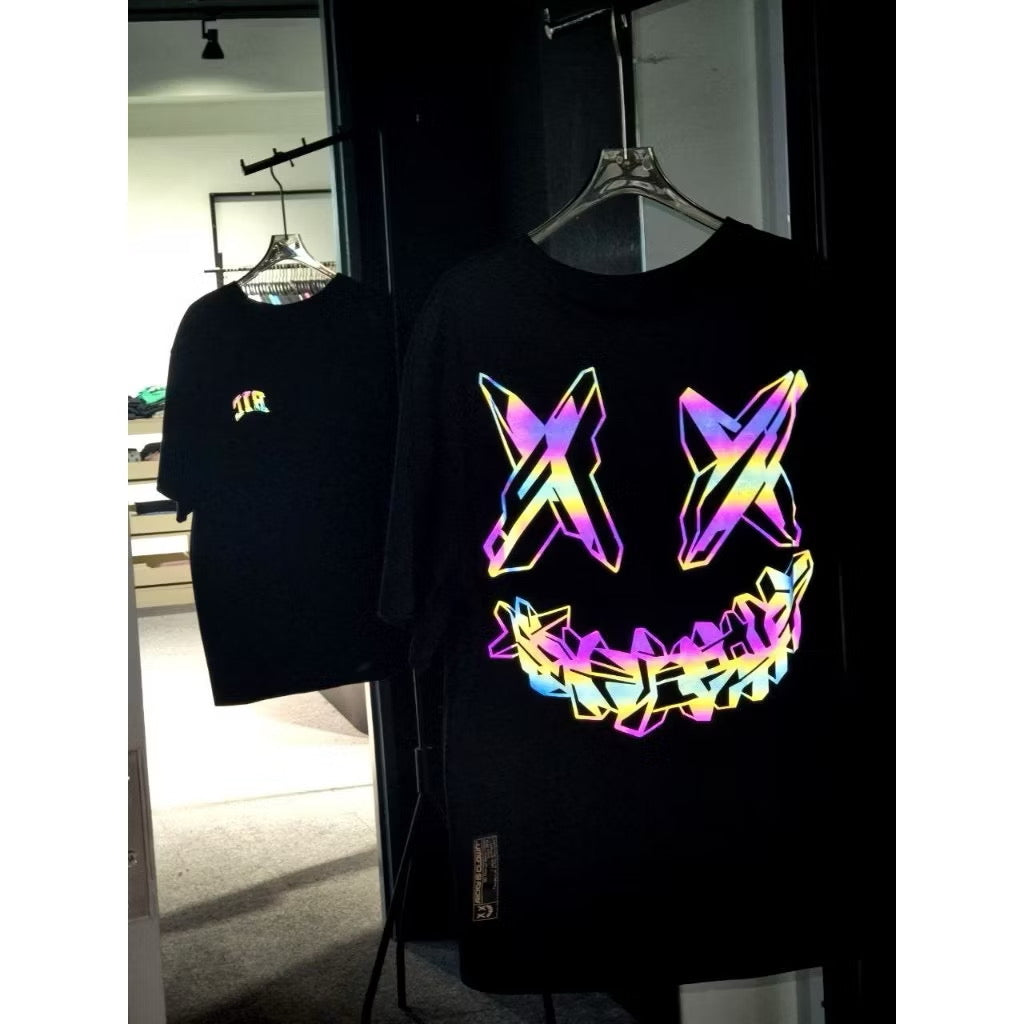 RICKYISCLOWN CYBORG REFLECTIVE BLACK TEE
